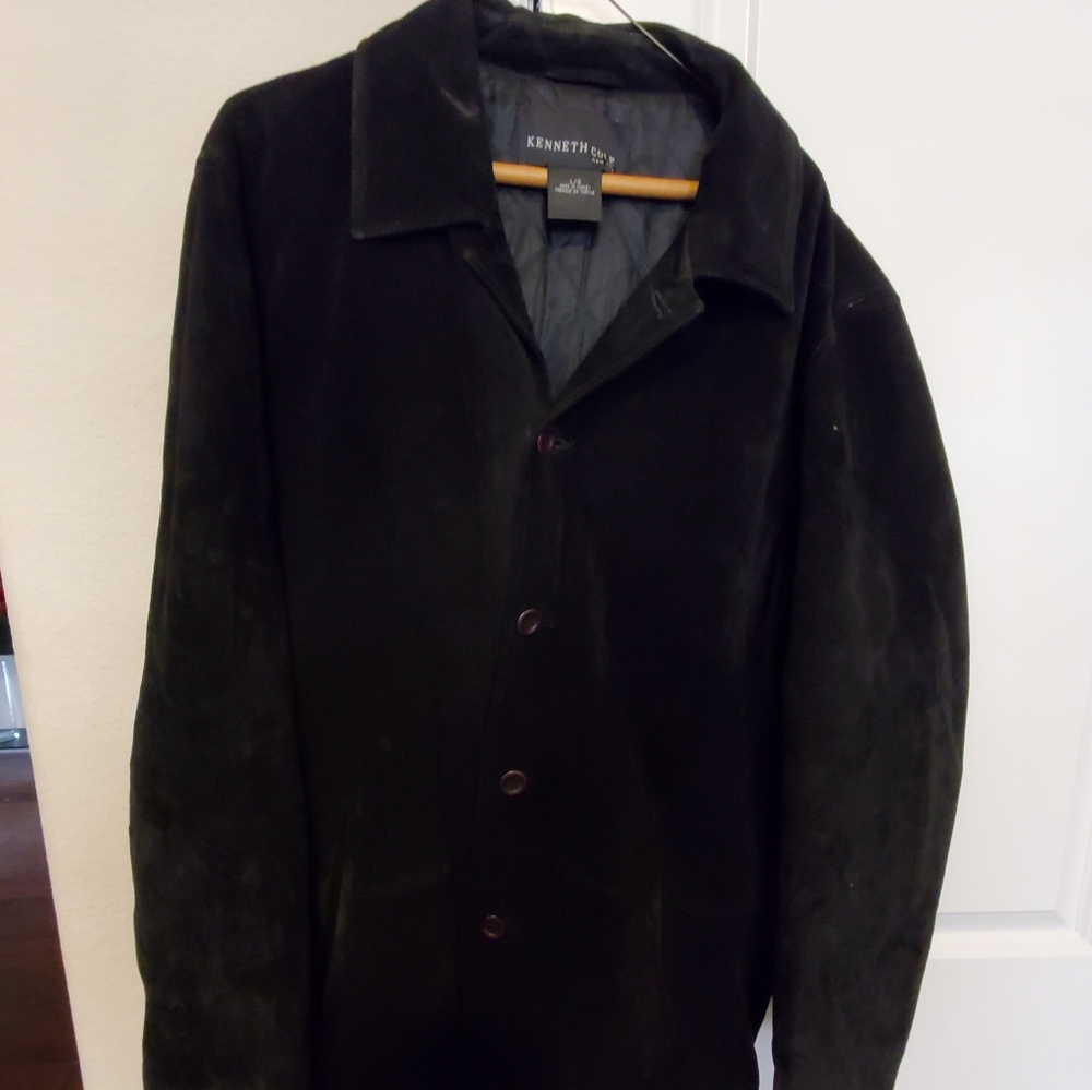 Kenneth Cole Men Black Suede Suit